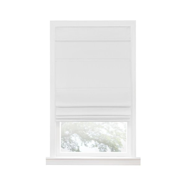 Eyecatcher 29 x 64 in. Cordless Roman Shade, White EY2511738